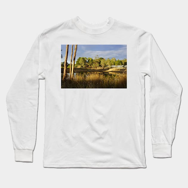 Summer by the Dam - Adelaide Hills Wine Region - Fleurieu Peninsula by South Australian artist Avril Thomas Long Sleeve T-Shirt by MagpieSprings